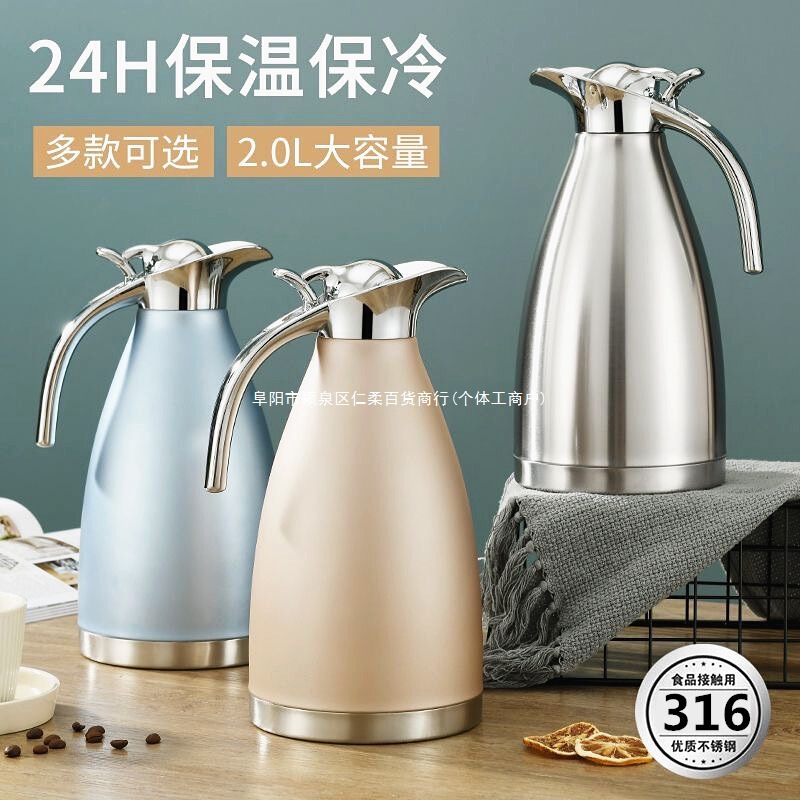 316 Stainless Steel Thermos Kettle 2025 New Model Large Capacity Hot Water Bottle for Home Use and Office Travel
