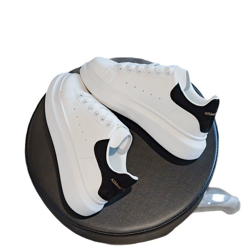 White shoes, footwear, universal breathable sneakers platform for leisure, trend of season, Korean style