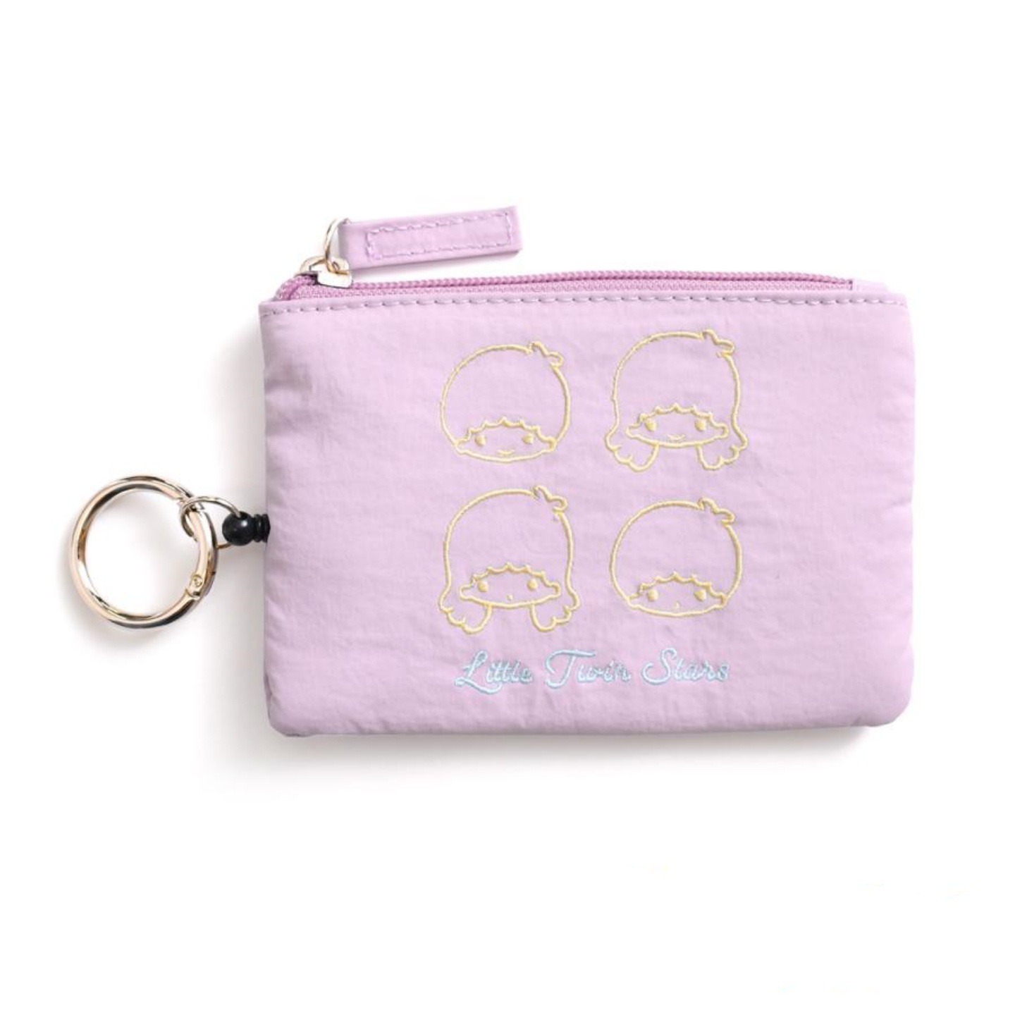 Embroidered retractable card bag (Gemini purple) ready for sale