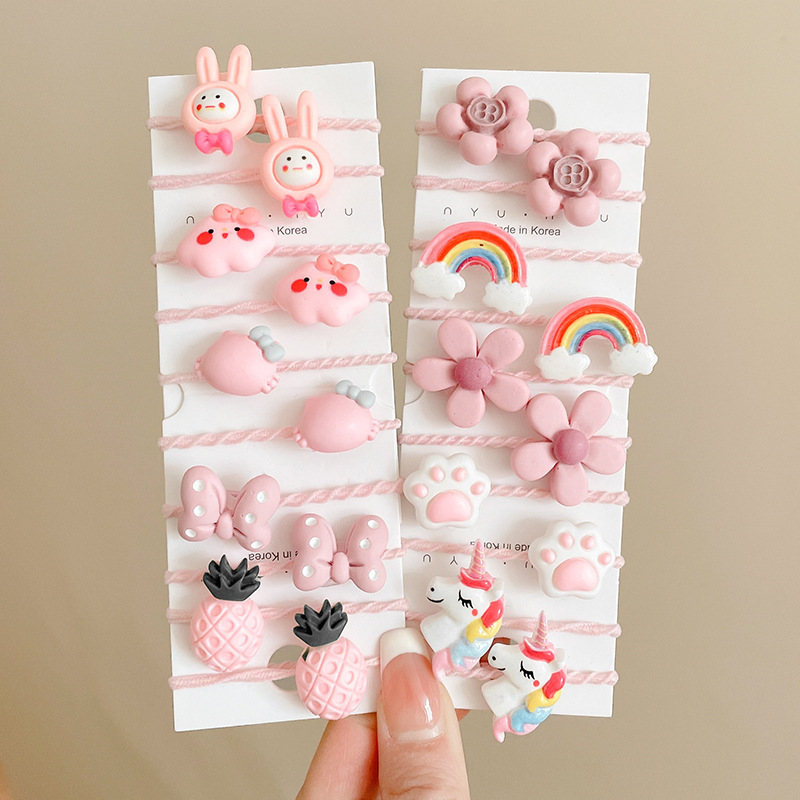 Banda de goma infantil pulgar anillo de cabello de cabello lindo cordón de cabello no daña cabello elástico para niñas atadas pelo banda de goma