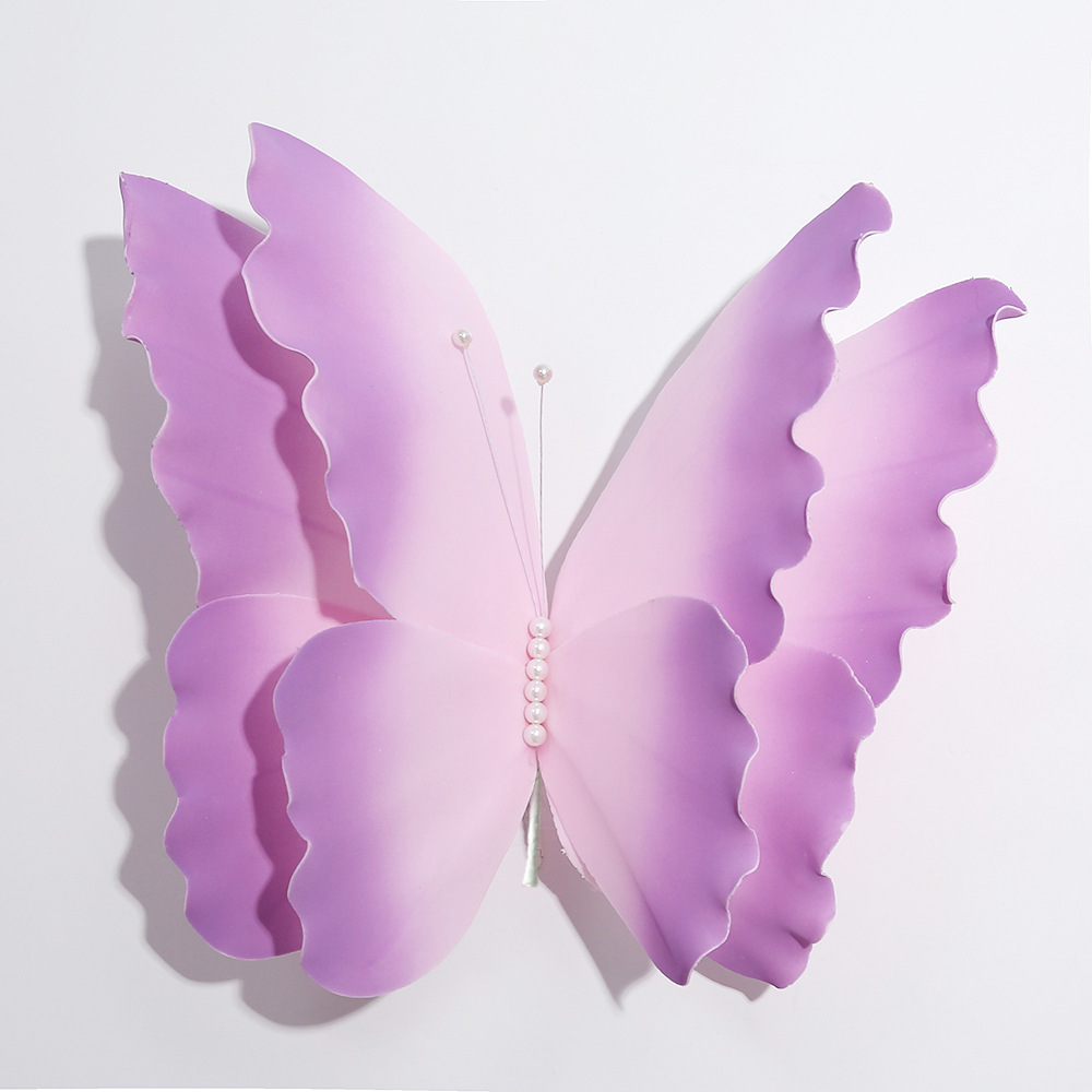 Nueva mariposa de color fantasía flores de decoración de boda flores artificiales simulación artesanía mariposa de seda de color