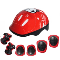 Children's Inline Skate Helmet and Protective Gear Set 7-Piece, Skateboard, Child, Balance Bike, Thick Knee Pads, Roller Skates Protective Gear Kit