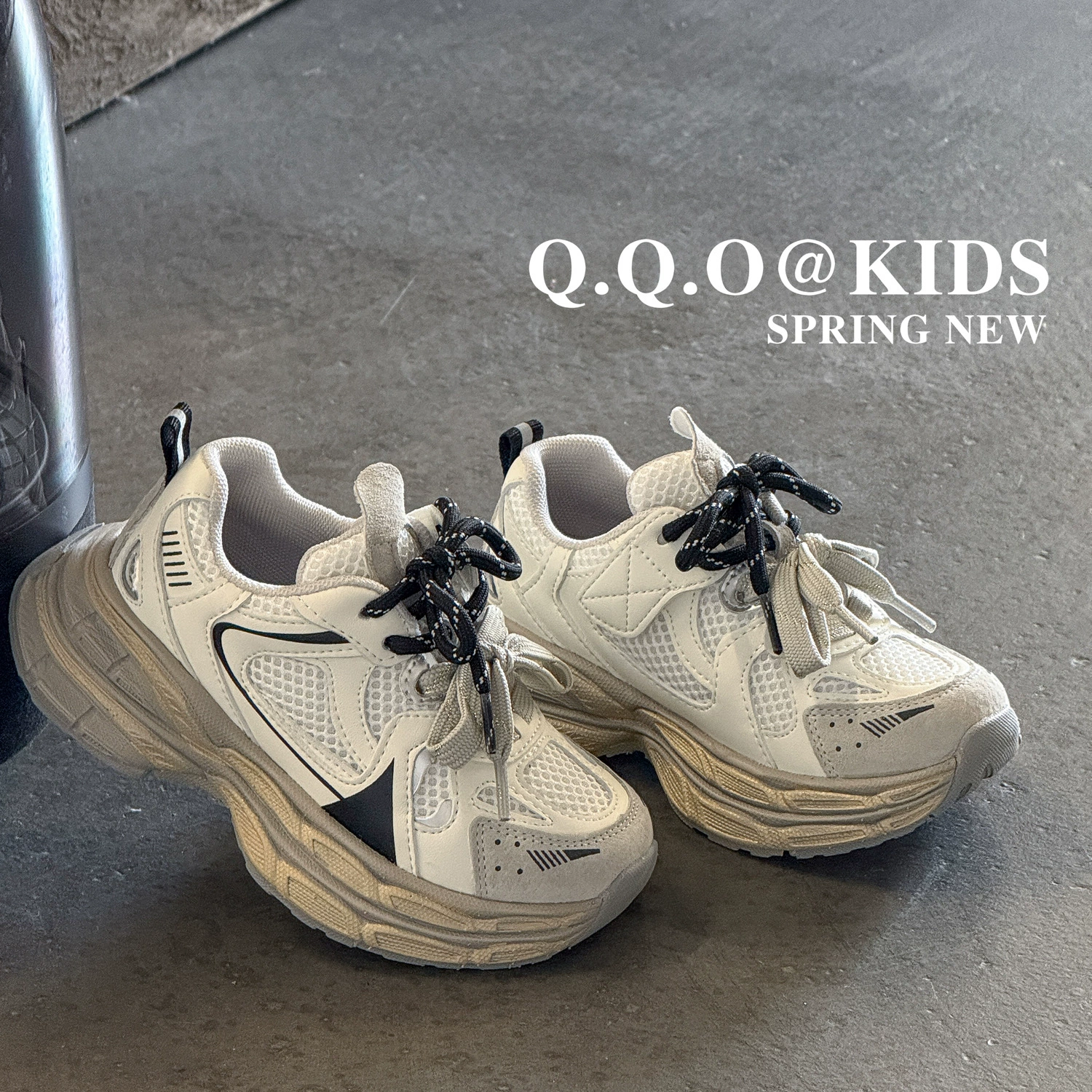 Детская обувь QQO 2025, детские кроссовки Bajia Dad с двойной шнуровкой, лёгкая спортивная обувь для мальчиков и девочек в корейском стиле, кроссовки для бега для студентов