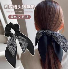 蝴蝶结头饰复古丝带飘带发绳百搭头花发圈头绳高级感大肠圈扎马尾