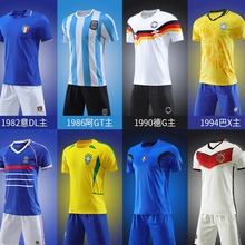 队复古球衣男世界杯阿根廷巴西班牙意大利法国足球服套装足球服现