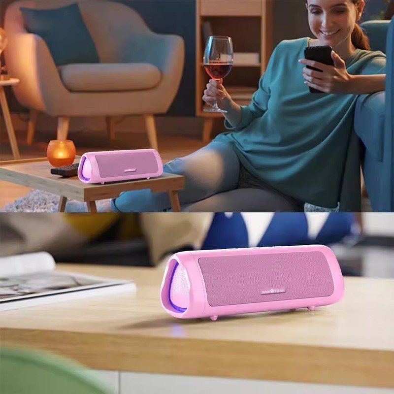 新しいbluetooth 5.3カラフルなLEDライトポータブルTWS防水サブウーファーダブルスピーカーbluetoothスピーカー|undefined