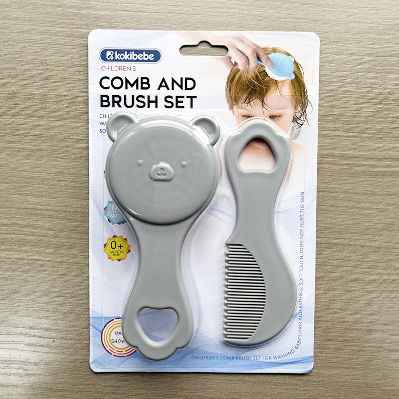 Juego de cuidado del bebé, cepillo de peine para bebé recién nacido, cepillo de limpieza de cuidado de dibujos animados de oso, productos maternos e infantiles al por mayor image 9