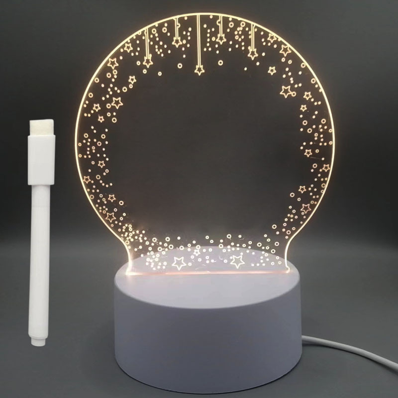 Especial transfronterizo para actividades festivas, mensajes escritos a mano de bricolaje, luces nocturnas en 3D, adornos acrílicos, regalos de ambiente junto a la cama