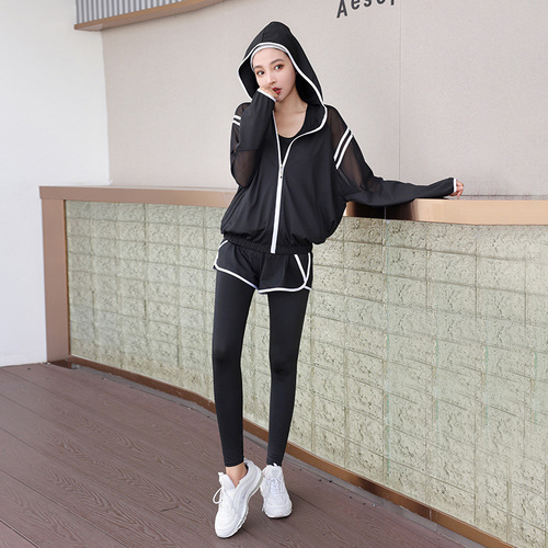 Women's Plus Size Loose Long Sleeve Zipper Yoga Outfit for Autumn/Winter, Exercise, Fitness, Running Set, Breathable and Comfortable