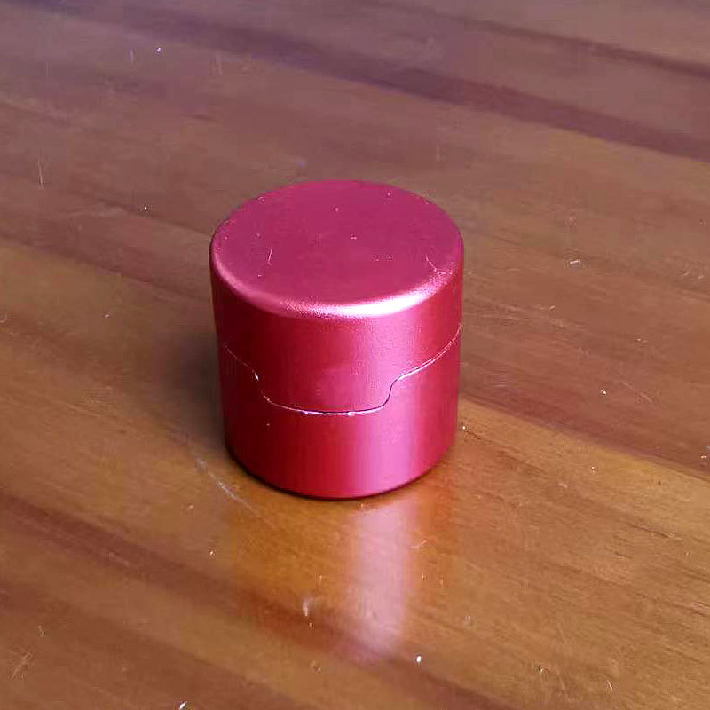 Cinturón redondo de aluminio tapa de chocolate magnética caja de polvo de chocolate de metal billar caja de chocolate universal todo tipo de cabeza de cuero de billar