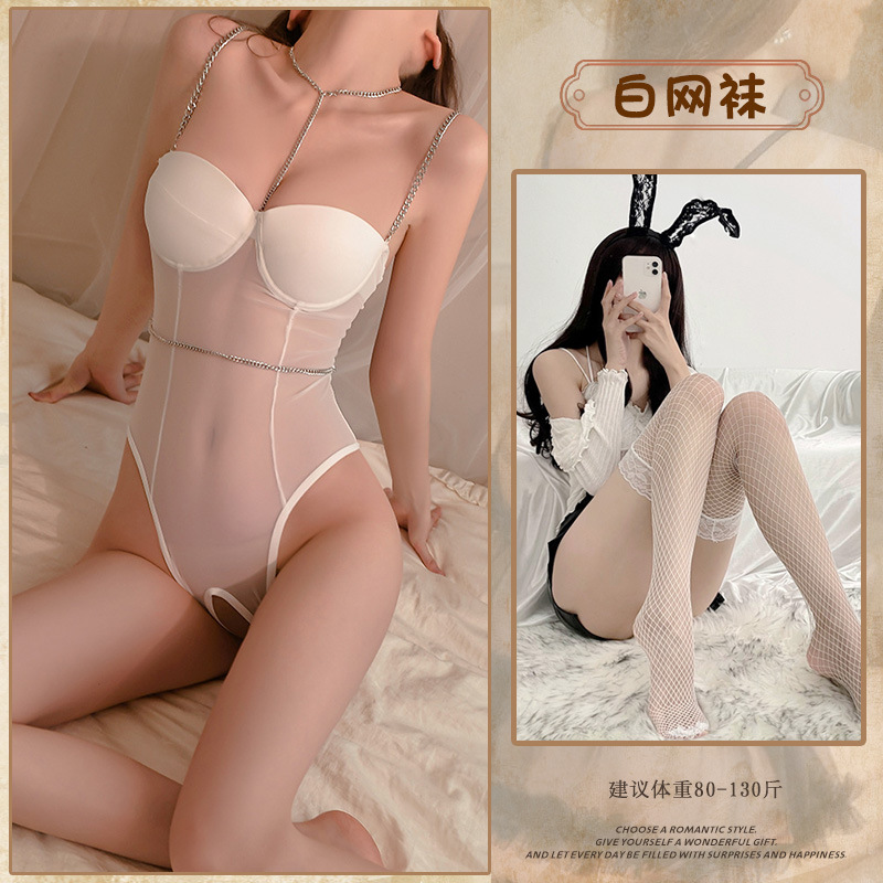 흰색 + 흰색 망사 스타킹