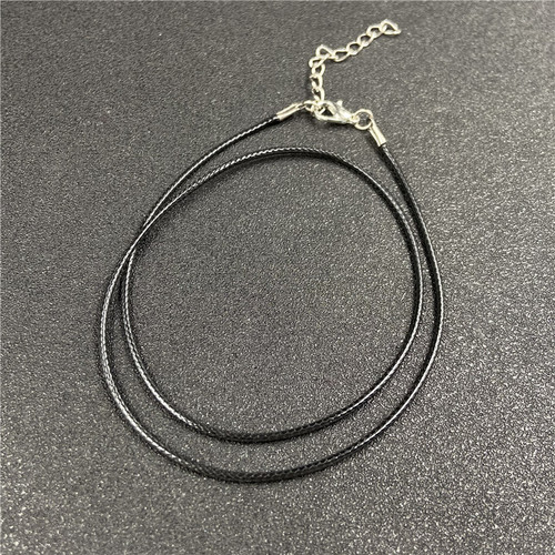 Jade pendant rope necklace 40cm Korean style wax rope leather rope necklace for men and women, couple, student sweater chain DIY