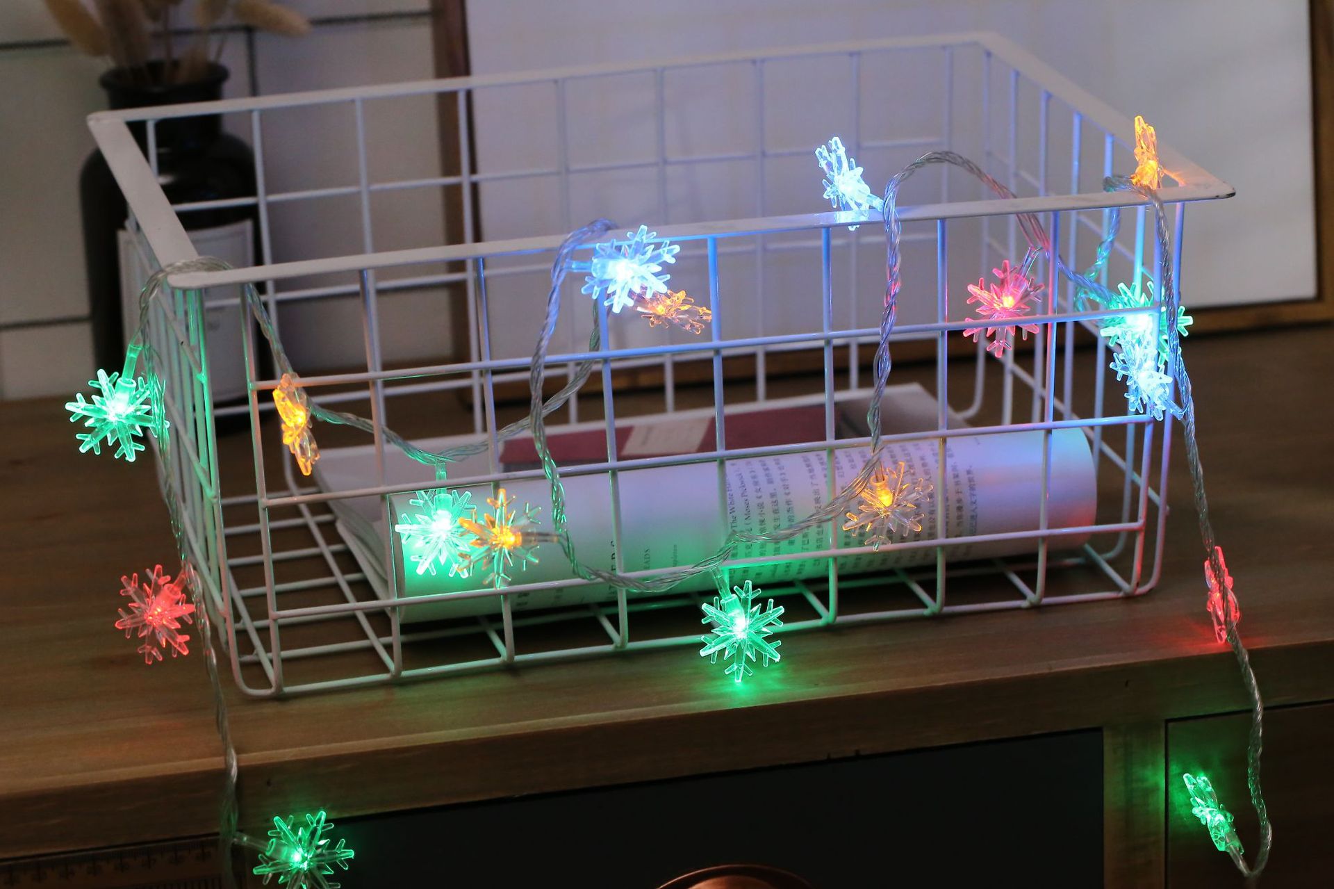 LED luces de cadena de copo de nieve decoración de Navidad patio cielo estrellado vacaciones luces decorativas