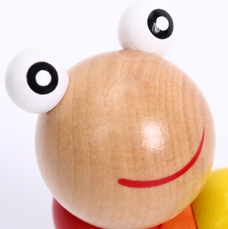 彩色扭扭虫仿真毛毛虫儿童木质玩具3岁宝宝益智早教玩具百变积木详情图7