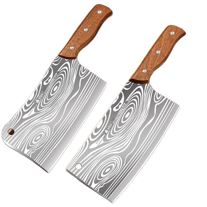 Cuchillo de cocina láser cuchillo de acero inoxidable cuchillo de hueso cortar y cortar cocina cuchillo doble engrosar cuchillo de hueso cuchillo de corte de carne
