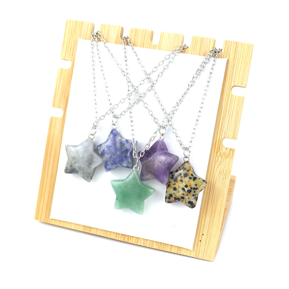 15g Weight Pendant Necklace Classification 1 Piece Quantity Street Occasion Crystal Material Star Pattern Women'S Gender Handmade Design Simple Style Style Simple Style Star Crystal Handmade Pendant Necklace 1 Piece 2