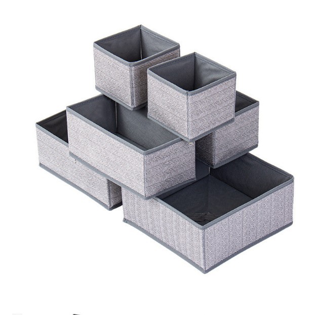 Six -piece of gray hering pattern