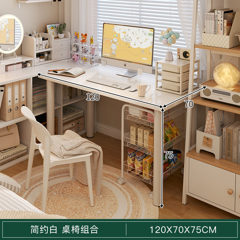 Comodador dormitorio de niñas 2 en 1 mesa de maquillaje 2025 nuevo estilo de crema de lujo ligero escritorio de escritorio casero de alta calidad