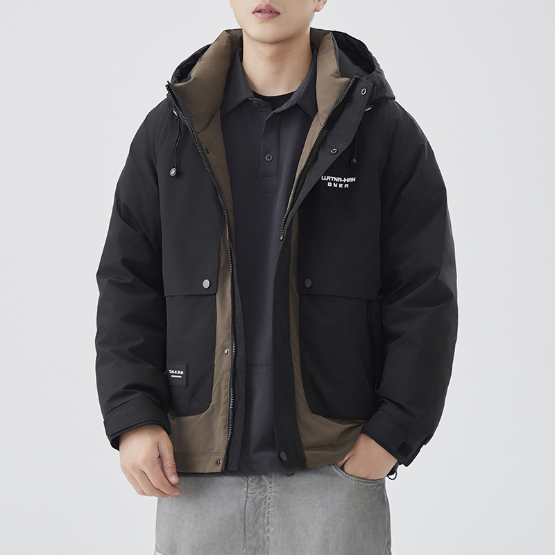 Men's velvet Japanese travel keep warm down jacket