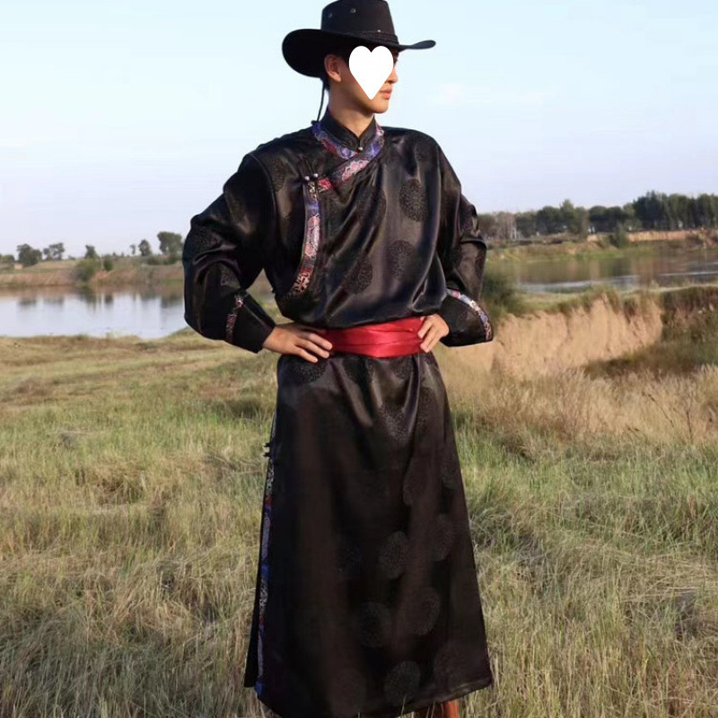 New Mongolian Style Clothing for Men, New Mongolian Robe for Daily Life, Mongolian Clothing for Performance and Performance