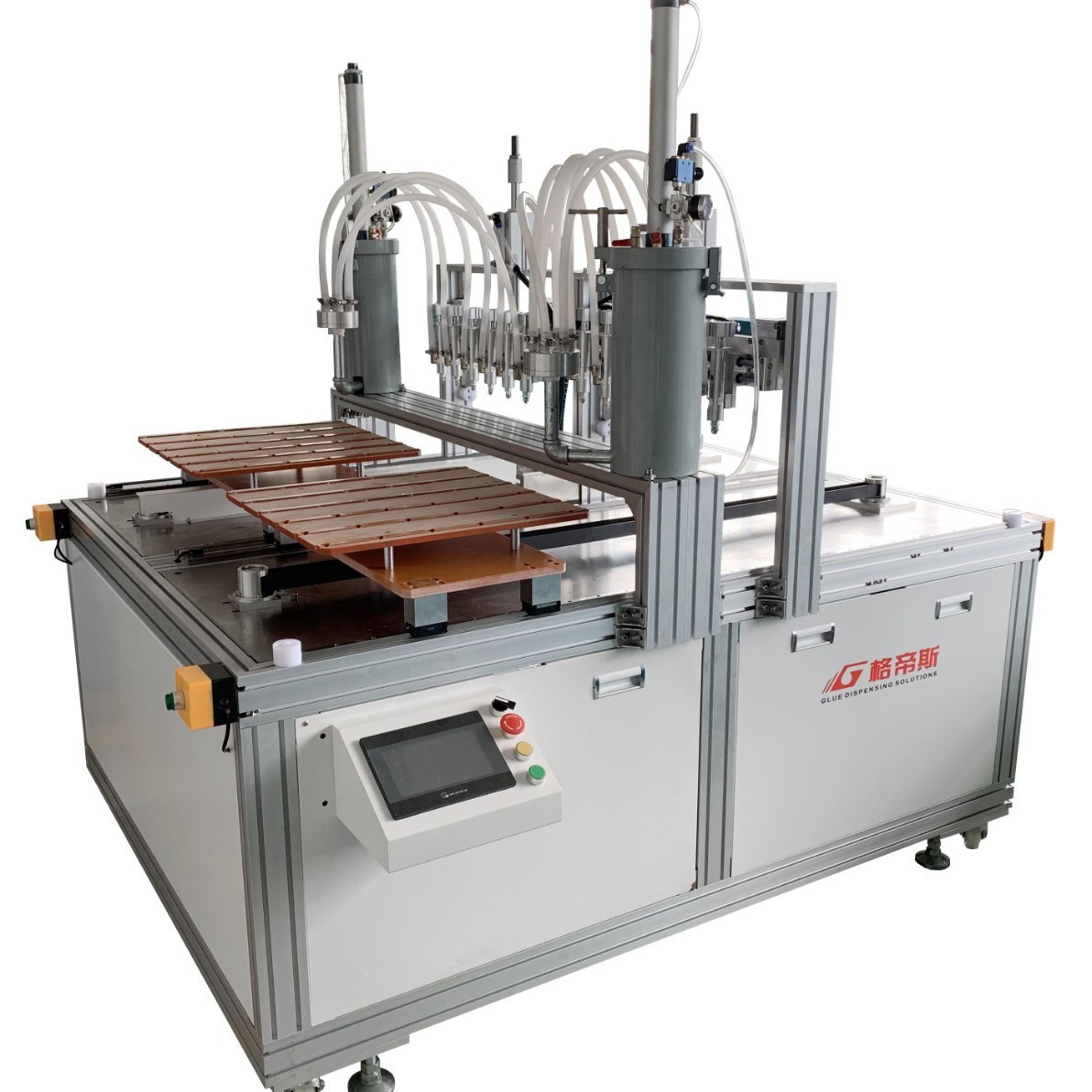 格帝斯厂家面板灯双工位打胶扣盘点胶机设备适用LED直发光面板灯