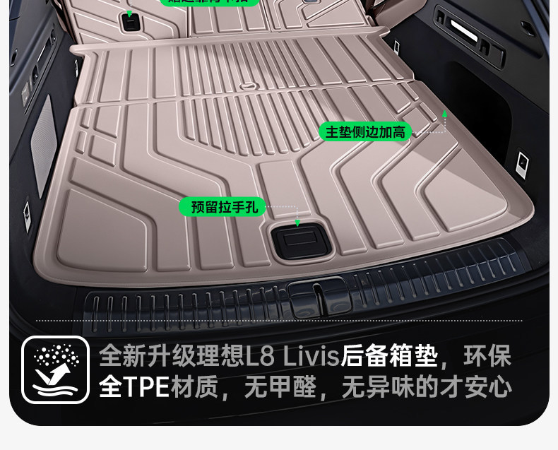 Suitable for Ideal L8 Livis trunk mat, TPE integrated trunk mat, car interior modification accessories, floor mat supplies