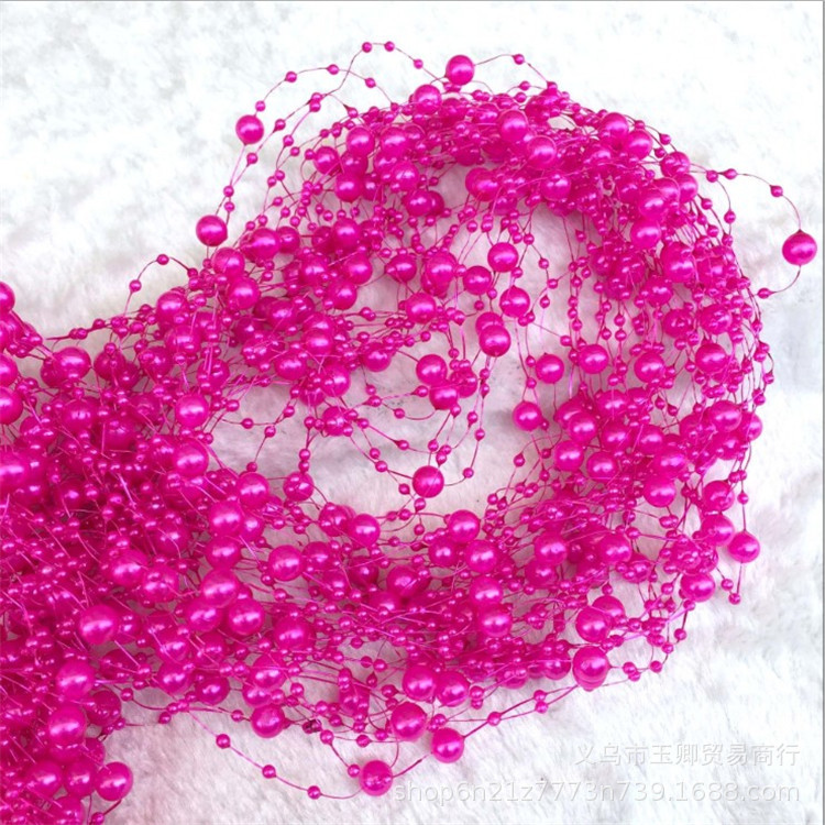 8 + 3mm hilo de pescado perlas de imitación de perlas de alambre de acrílico boda ropa de Navidad celebración de la flor LED Cadena de Luz Accesorios