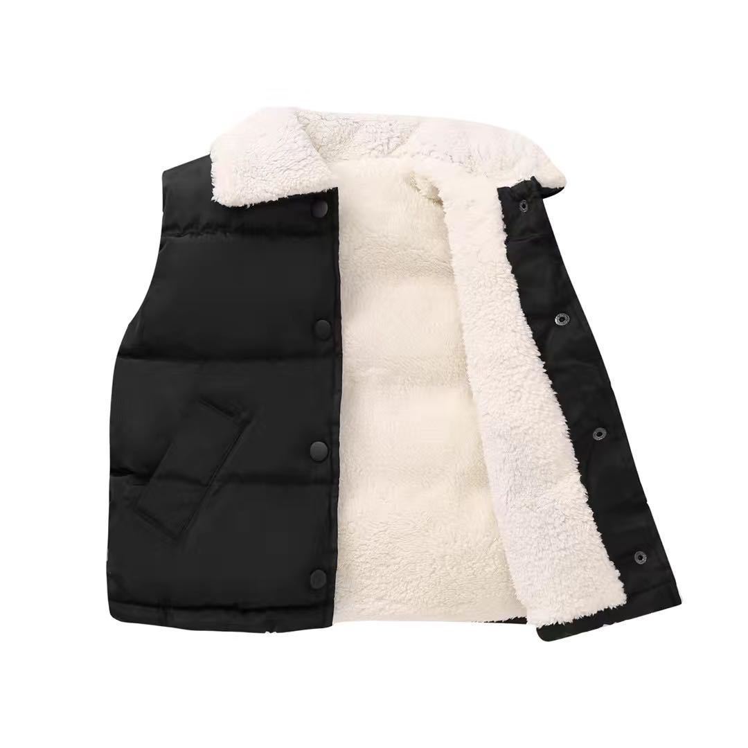 Chaleco de algodón para niños con forro polar para niños y niñas Chaleco de ropa exterior para niños mediano y grandes chaleco protector para niños Otoño e Invierno Nuevo