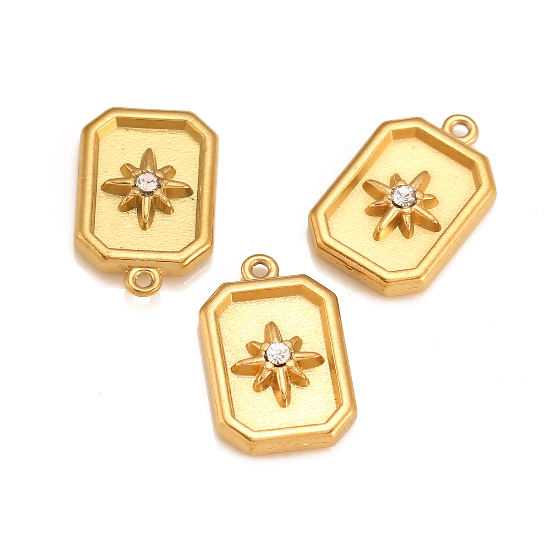 DIY Jewelry Accessories Classification 3 Pieces 304 Stainless Steel Square Pendant DIY Jewelry Accessories