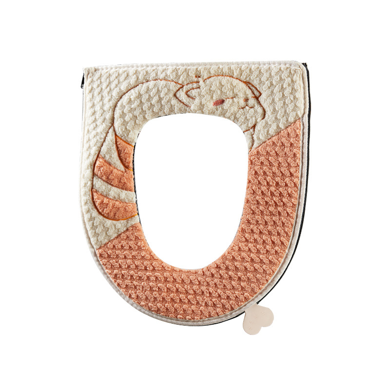 Cojín de inodoro nuevo invierno hogar de peluche asiento inodoro lavadora suave y cómoda lavable con mano