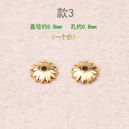Gold bead hollow tori diy handmade jewelry crystal pearl bracelet necklace spacer loose bead accessories materials wholesale