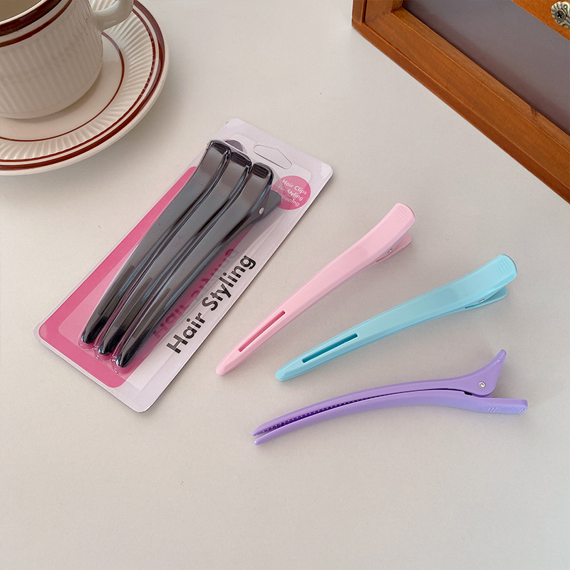 Pinza sin marcas para peinado, teñido, larga boquilla, sección de cabello, peinado formal