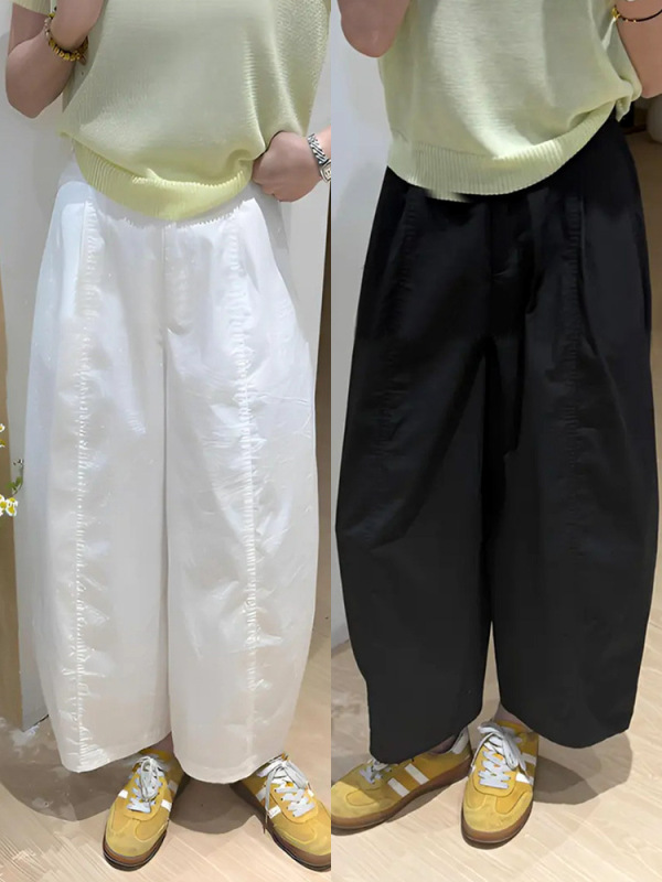 速干裤女夏季薄款微胖妹妹mm休闲防蚊灯笼山本裤直筒冰丝阔腿裤女|undefined
