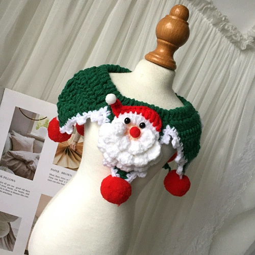 Кошка Собака Рождественская Шерсть Вязаный Нагрудник Воротник Британский Короткий Американский Короткий Маппет Рождество Pet Шарф