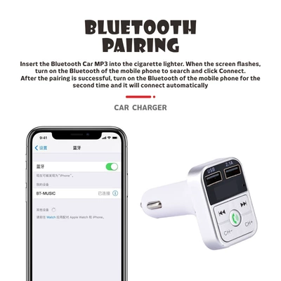 Factory Car Bluetooth Mp3 Player – Car mp3 - b2-silver-supports-u-disk-tf-card