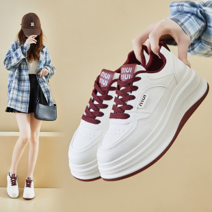 2025 spring small white shoes new Korean style ins female students thick-soled height-increasing sports shoes casual street racket HB803