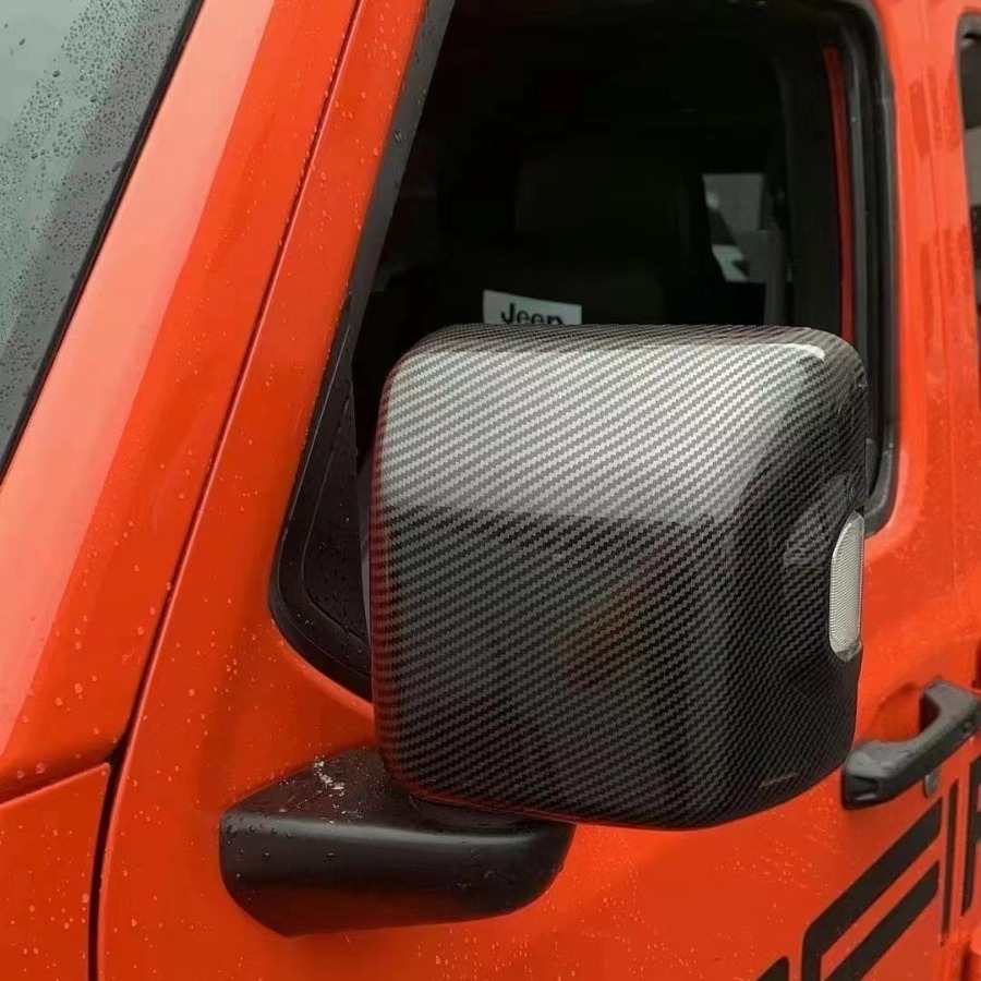 Jeep Wrangler üçün karbon fiber arxa görüntü güzgüsü, işıqlı