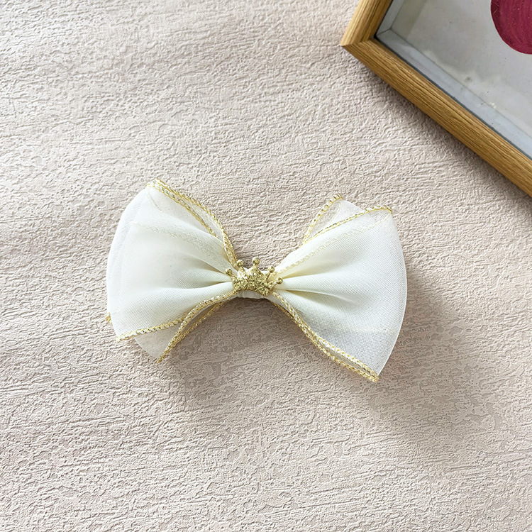 Girl'S Casual Sweet Crown Bow Knot Cloth Lace Hair Clip display picture 5