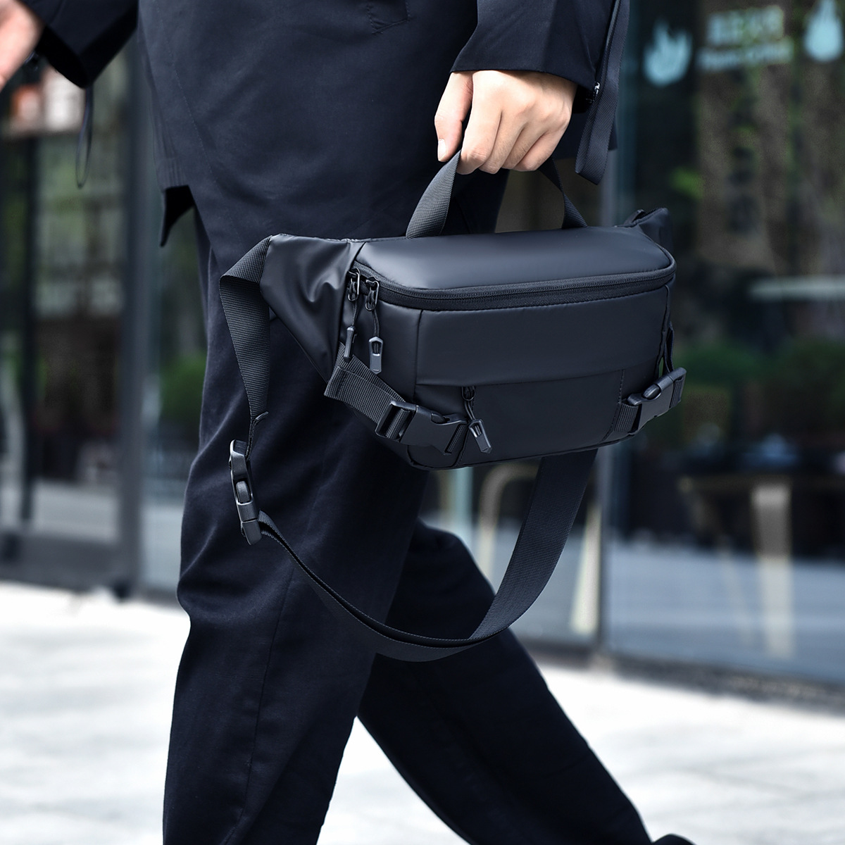 Bolsa de pecho para hombre simple nueva bolsa de mensajero de hombro ligera bolsa de deporte portátil bolsa de ciclismo de gran capacidad entrega de una sola pieza