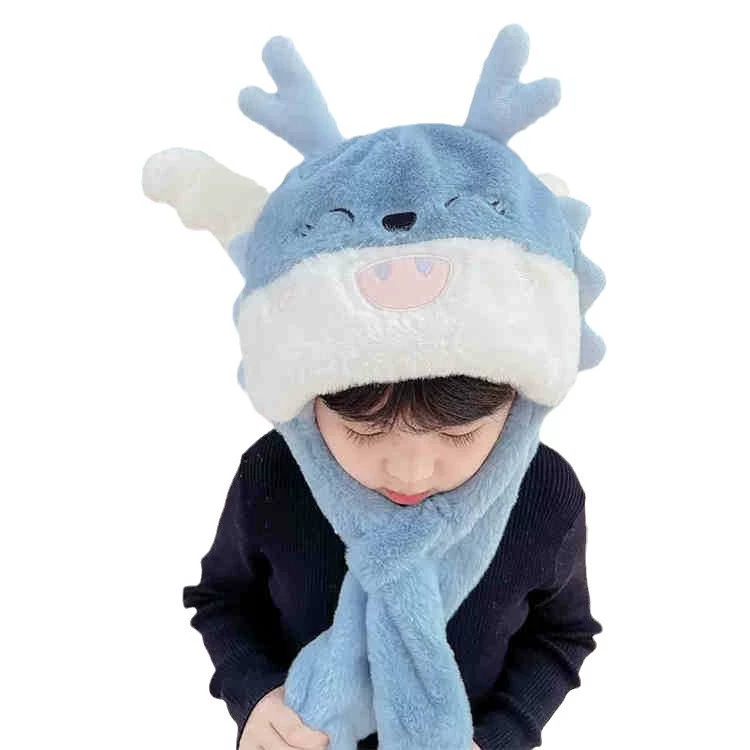 Children's demi-season hat, cartoon scarf, cute warm set