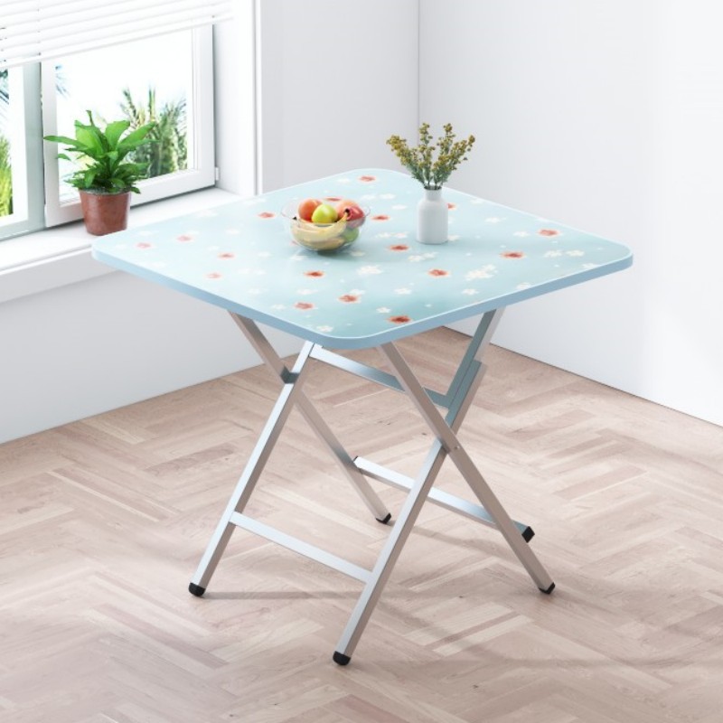 Mesa plegable, mesa de comedor casera, mesa de comedor portátil simple, mesa cuadrada de alquiler, mesa cuadrada simple de comedor