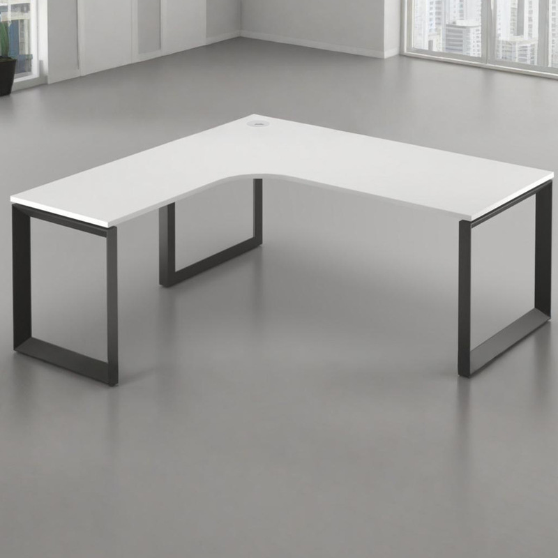 Corner Desk Minimalist Style Black and White Computer Desk Fashion Manager Supervisor Desk High Quality Bedroom Study Desk L-Shaped