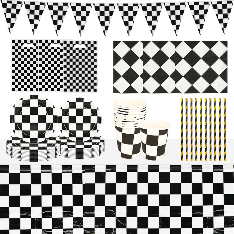 Amazon Black and White Checkered Birthday Party Set Paper Plate Tissue Paper Cup Birthday Party Decoration Racing Mosaic Amazon Black and White Checkered Birthday Party Set Paper Plate Tissue Paper Cup Birthday Party Decoration Racing Mosaic