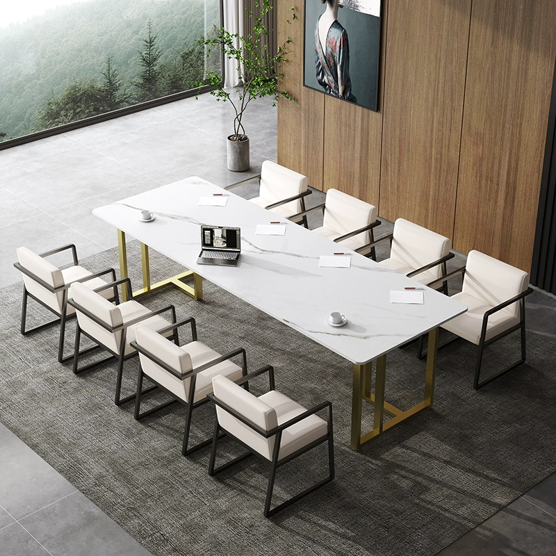 Slate Conference Table Long Table Negotiation Table Modern Minimalist 2m Workbench Reception Long Desk and Chair Combination