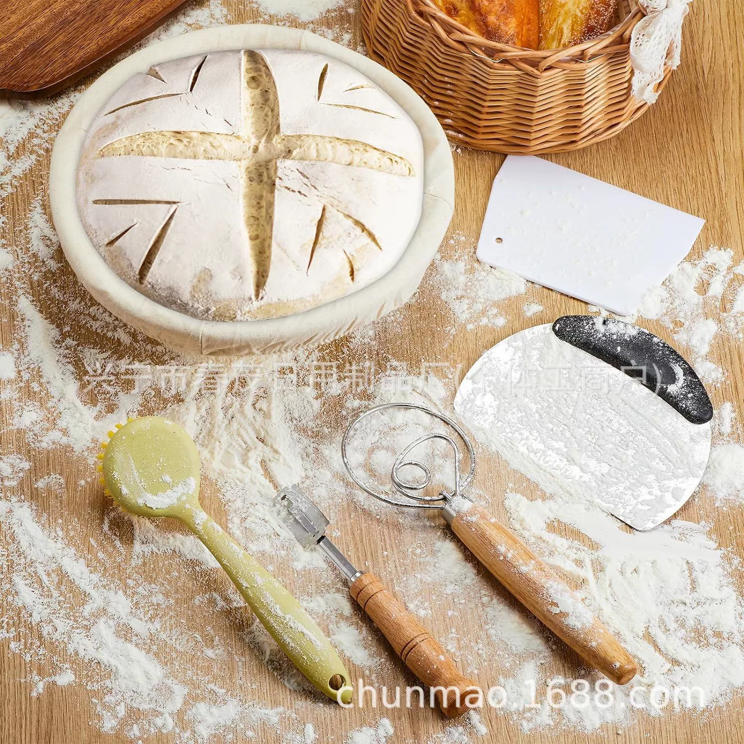 Европейская корзина из ротанга с хлебом Французская корзина с мешком-скребком для ремонта порошка нож для среза лапши ферментация бутылка масляная щетка силиконовая прокладка