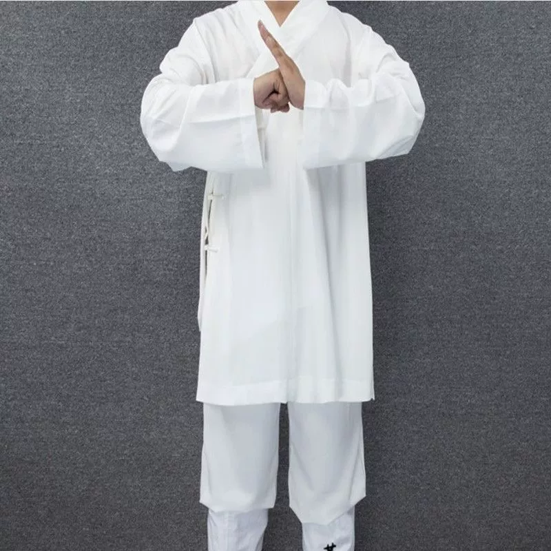 Халат Hanfu Ming с круглым вырезом и прямым внутренним халатом, халат с подкладкой Тай-Чи, базовый слой с перекрестным воротником, древнее мужское нижнее белье Hanfu.