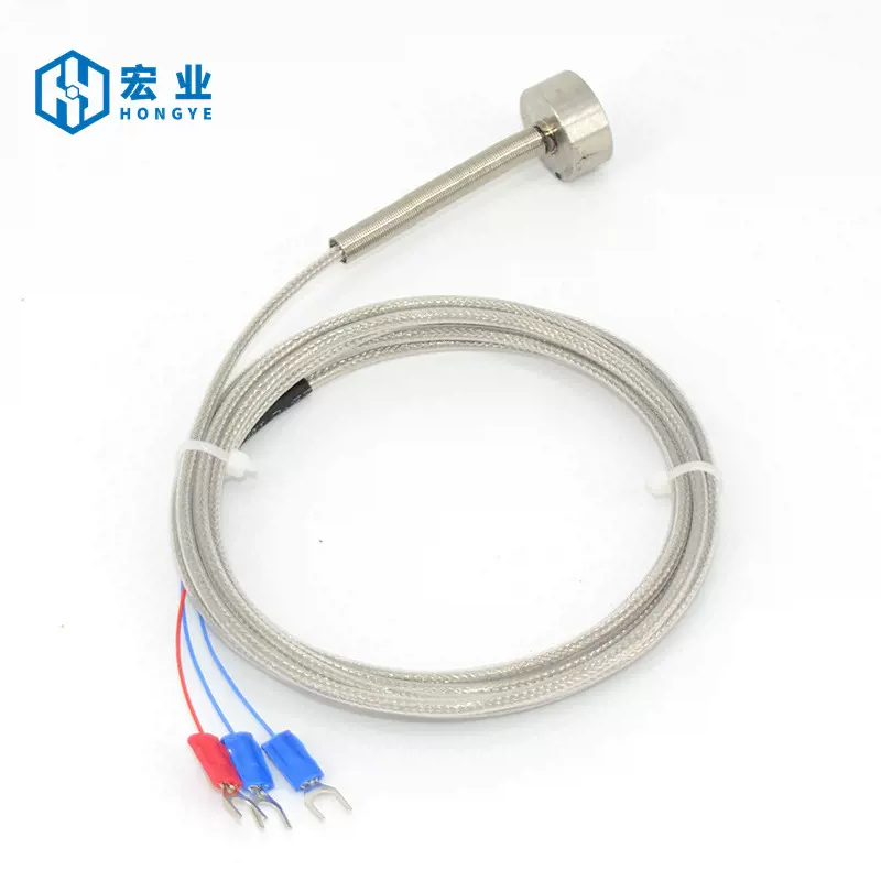 pt100磁性探头 吸附式铂热电阻磁吸防水  pt100磁性温度传感器