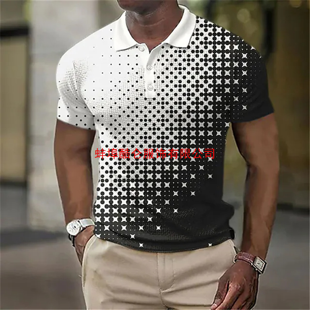 Men's Polo Shirt Golf Shirts Plaid Turnd...