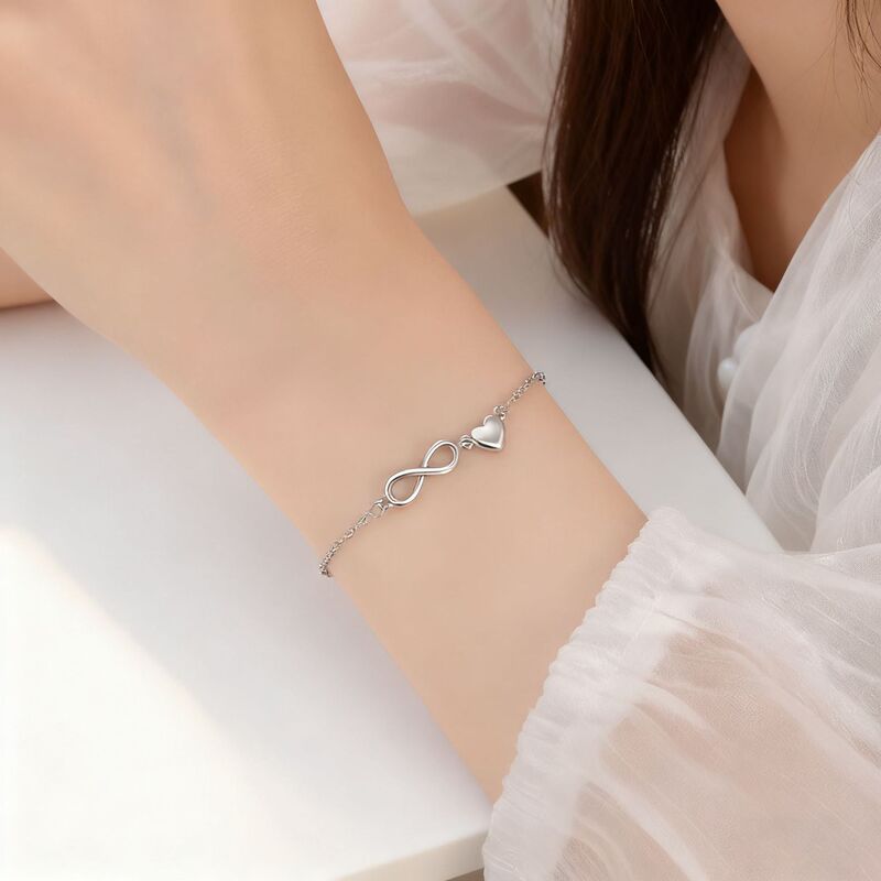 Cross-Border Fashion Personality Versatile Heart Minimalist Style Infinite Love Adjustable Bracelet Multi-Layer Good Luck 8 Peach Heart Bracelet Cross-Border Fashion Personality Versatile Heart Minimalist Style Infinite Love Adjustable Bracelet Multi-Layer Good Luck 8 Peach Heart Bracelet