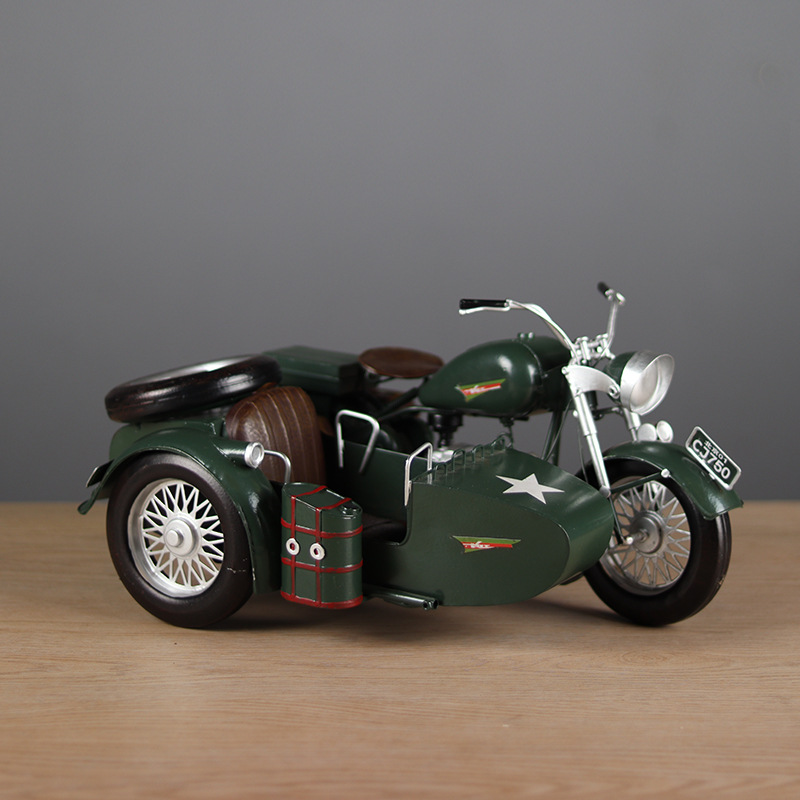 仿真摩托车长江750模型偏三轮车家居收藏摆件创意礼物装饰工艺品